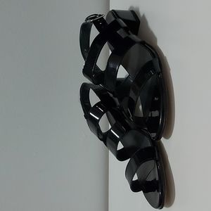 Stuart Weitzman black patent sandals size 7.5